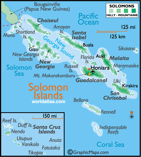 Political Map of Solomon Islands